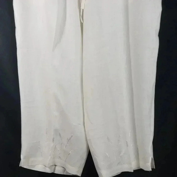 Women's 100% Linen White Wardrobe Staple Pant Sz 2X - Picture 6 of 6